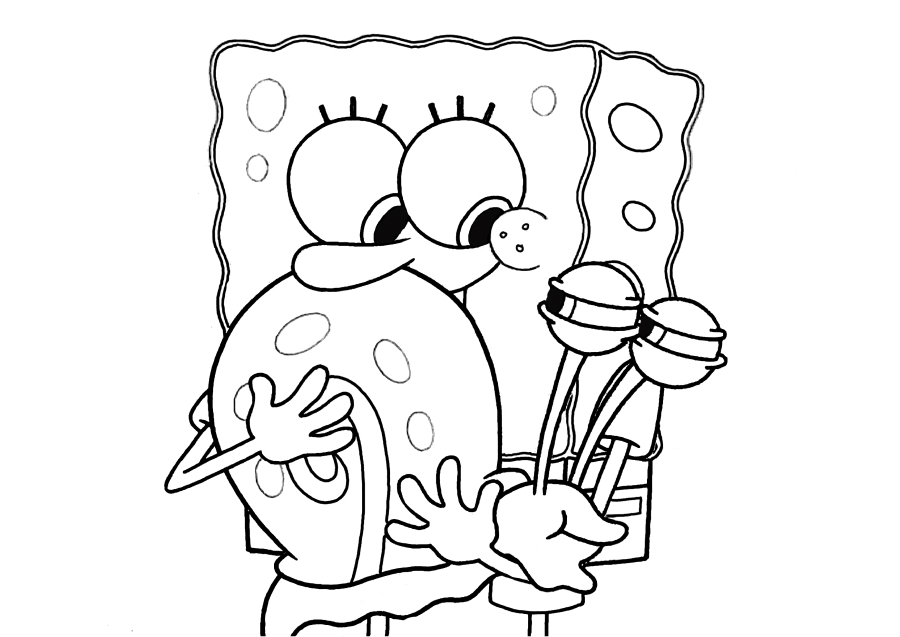 SpongeBob and his favorite snail Harry